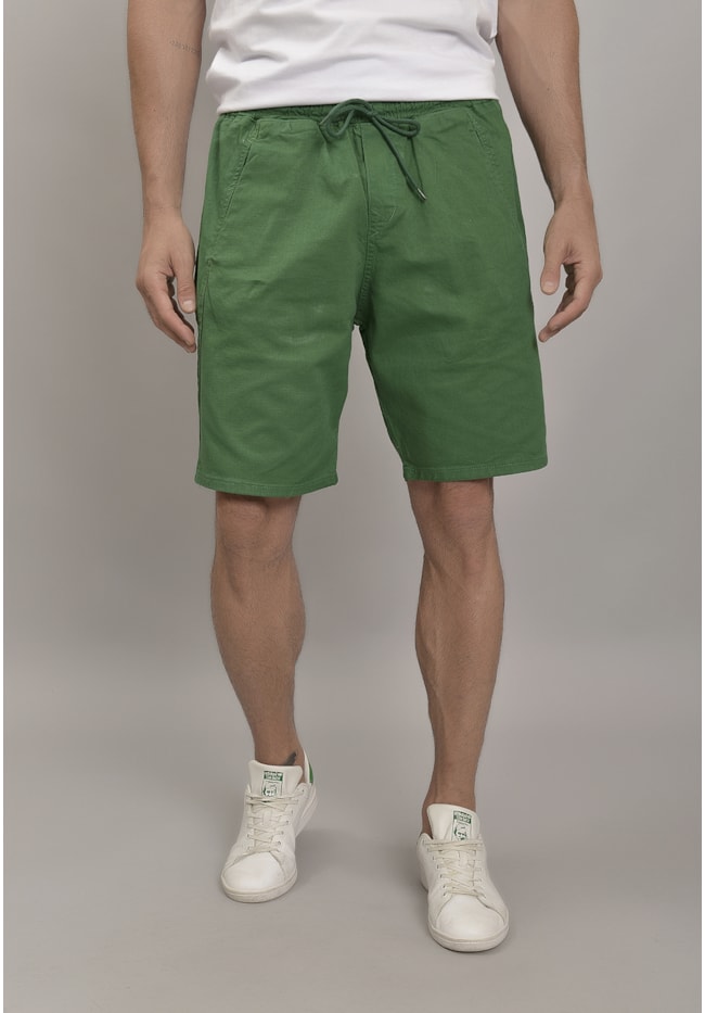 Bermuda de Sarja Slim Jogger com Cordão Verde Masculina-0e39d295-f9ae-45cc-8b84-c598b174023a