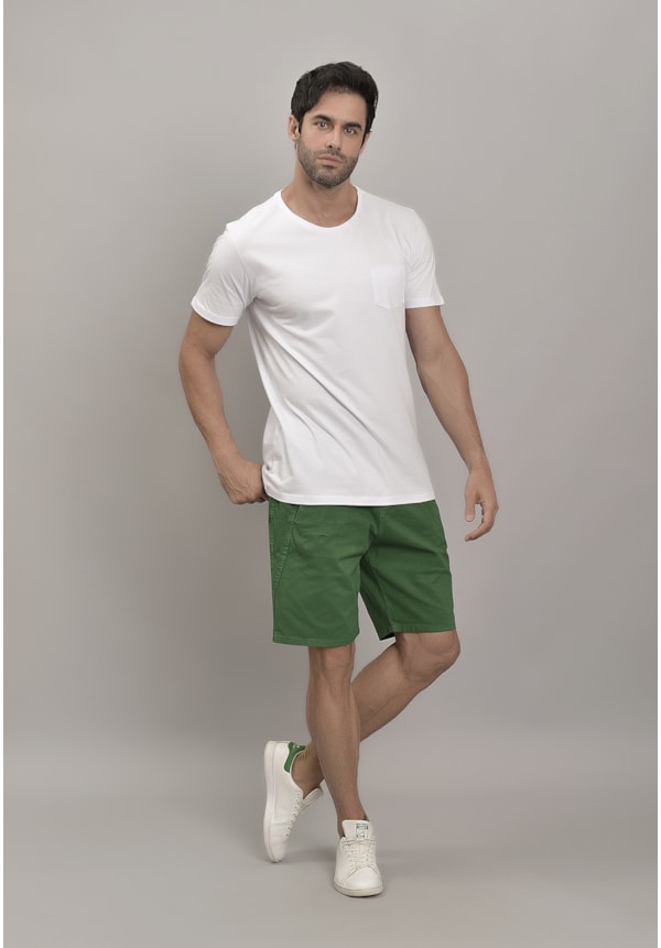 Bermuda de Sarja Slim Jogger com Cordão Verde Masculina-bc49e743-f8f8-4809-933c-40e95aa68bc0