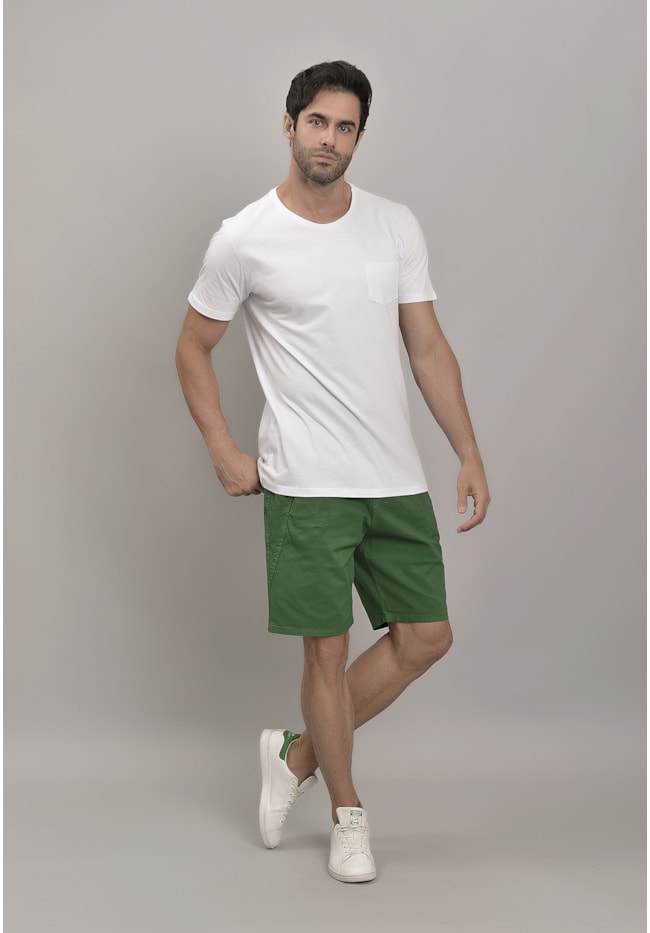 Bermuda de Sarja Slim Jogger com Cordão Verde Masculina-0a6e92ba-64f2-4c6d-97b1-89c2c2d5cf72