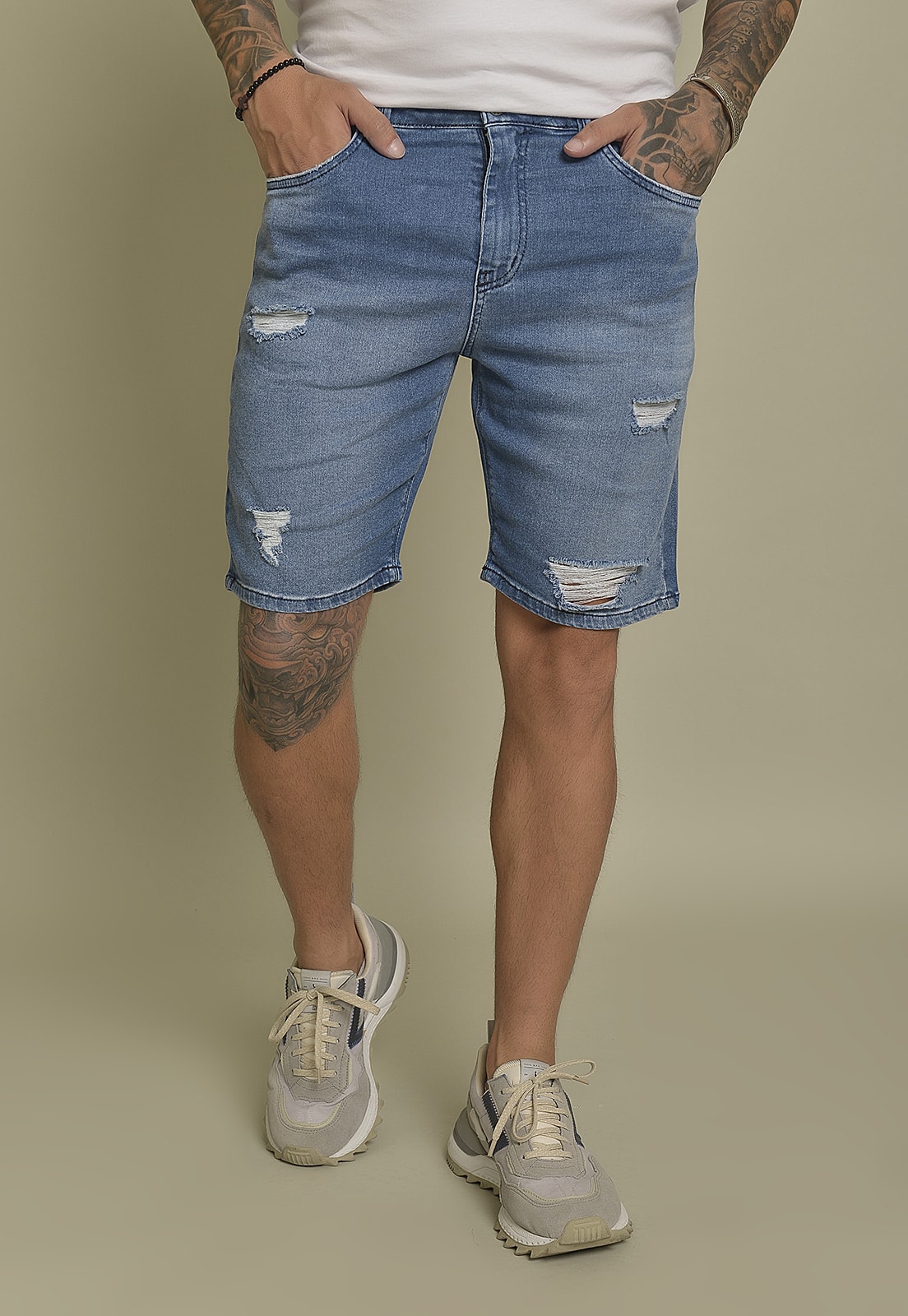 Shorts jeans best sale destroyed masculino