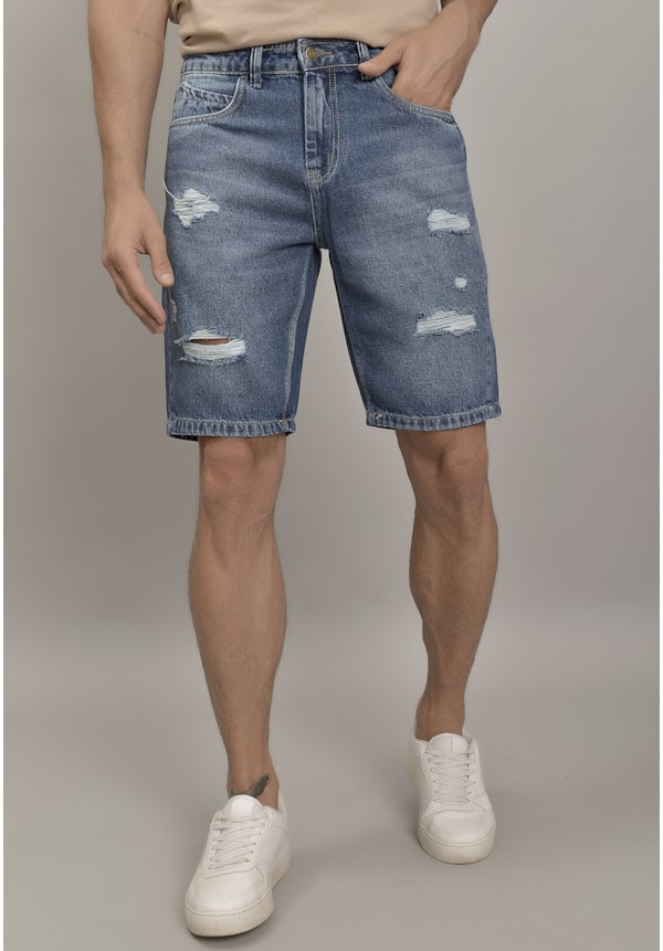 Bermuda Jeans Slim Destroyed com Rasgos Dialogo Jeans-45025151-c1de-4472-80e7-a19ecd924a64