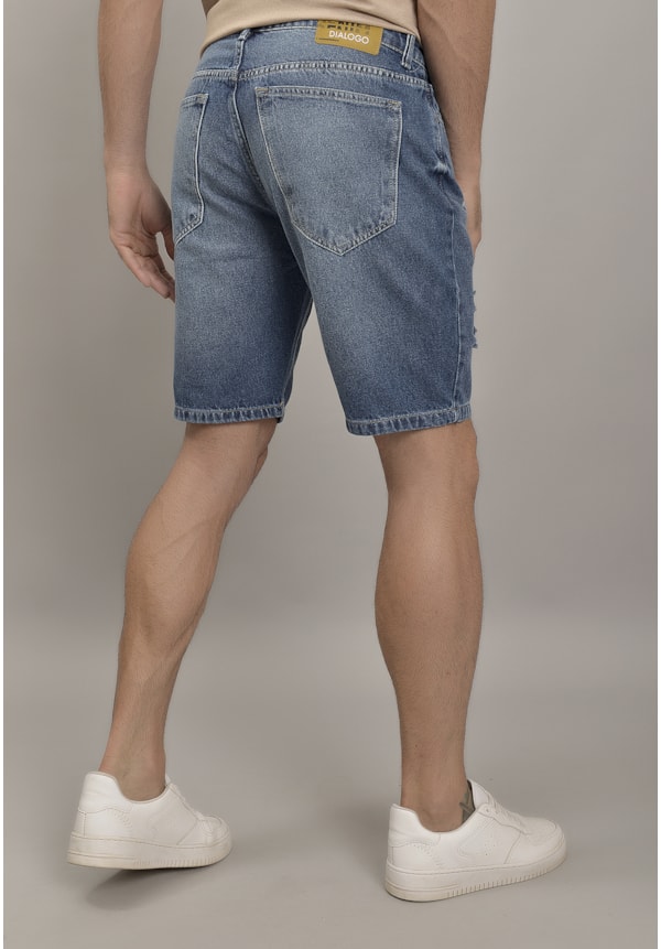 Bermuda Jeans Slim Destroyed com Rasgos Dialogo Jeans-d2c7d33f-ad18-4071-9c21-80d3aa6b8eb0