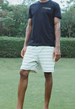 Bermuda Moletom Listrado Masculino Dialogo Jeans na Cor Off-White