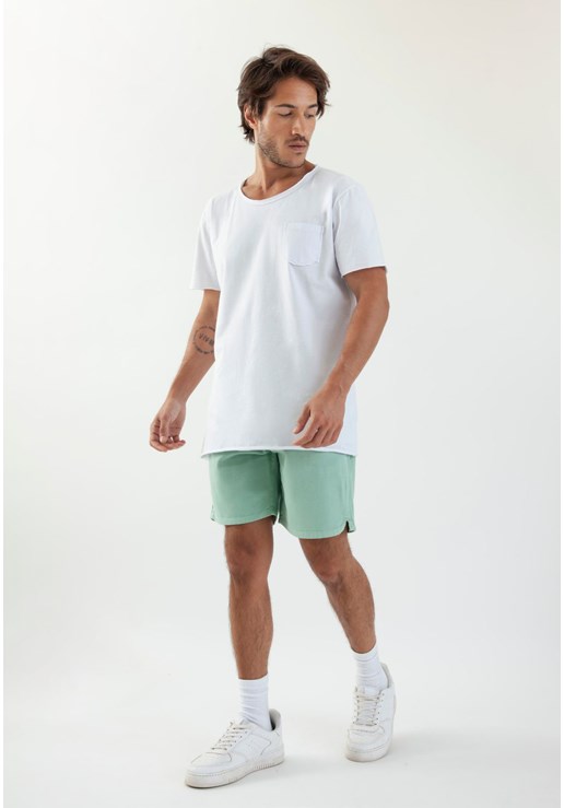 Bermuda Slim em Algodão com Cordão na Cor Verde Masculino Dialogo Jeans
