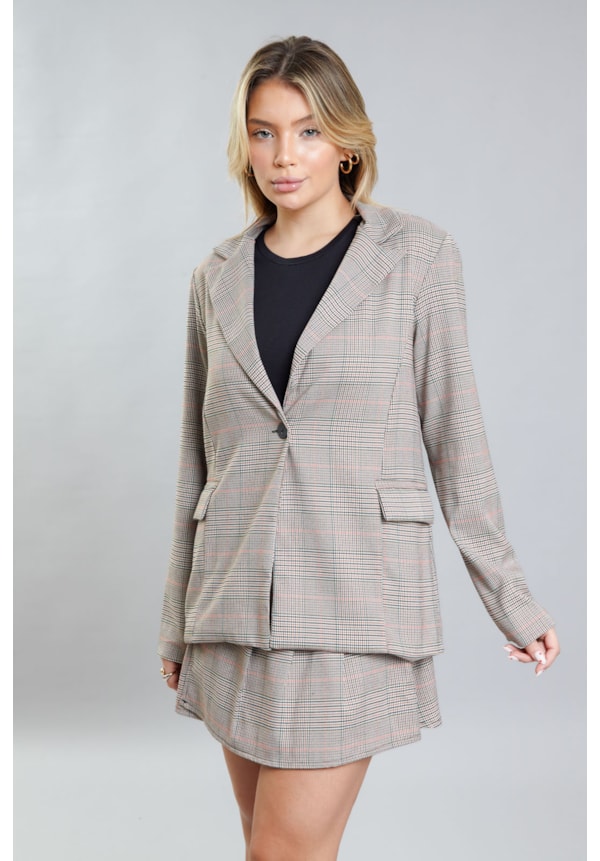 Blazer Amplo Feminino Xadrez com Forro na Cor Caramelo Dialogo Jeans-fe220fda-9e1c-4146-9d83-126383063c23