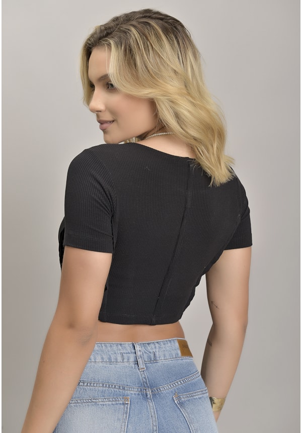 Blusa Caneladinha Feminina Manga Curta na Cor Preto Dialogo Jeans-dfd968ab-4f9c-4af1-8285-99563571fed6