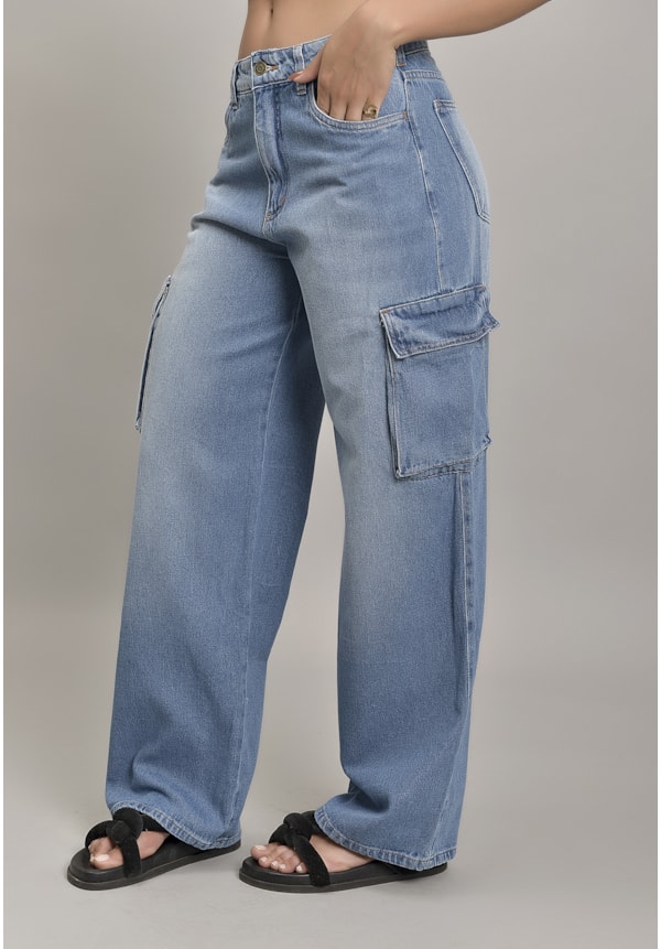 Calça Cargo de Cintura Alta com Recortes Dialogo Jeans-ebdb8006-5588-4b54-b7b0-1c72e9e5a50d