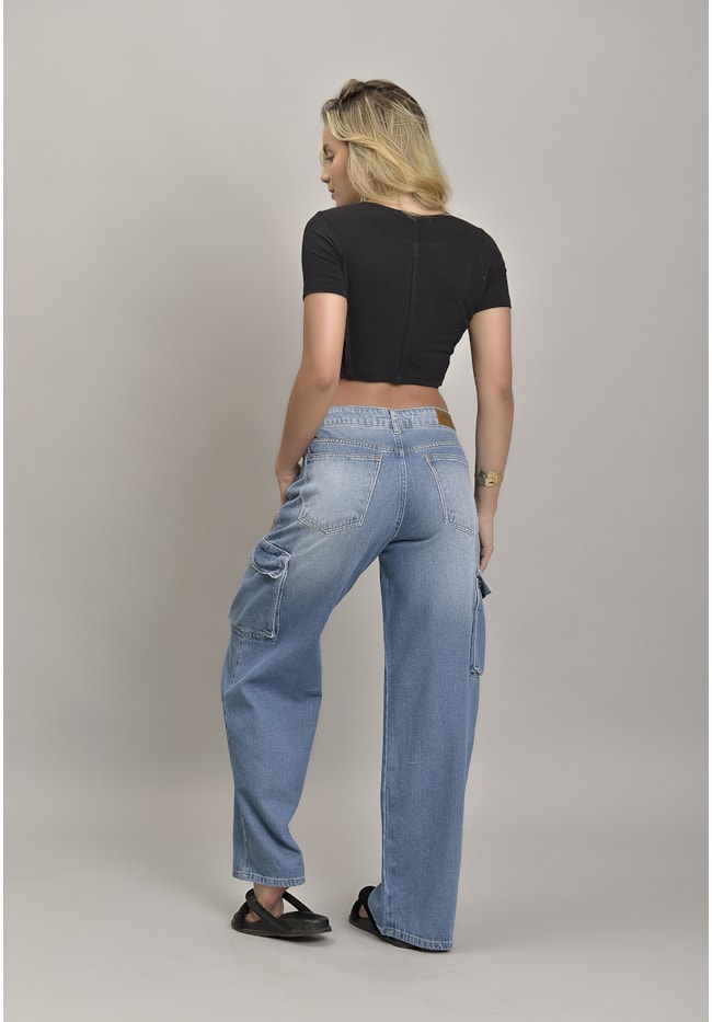 Calça Cargo de Cintura Alta com Recortes Dialogo Jeans-6b60428d-9238-4559-8d73-5d734ba951ac