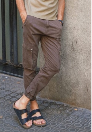 Calça Cargo Masculina Jogger de Sarja Dialogo