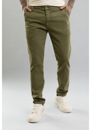 Calça Chino Masculina em Sarja Skinny Dialogo