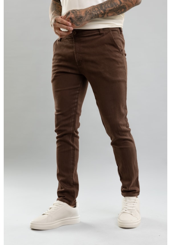 Calça Chino Masculina em Sarja Skinny Dialogo-61f0f4c8-af64-4da0-9bb1-2799b98d8a06