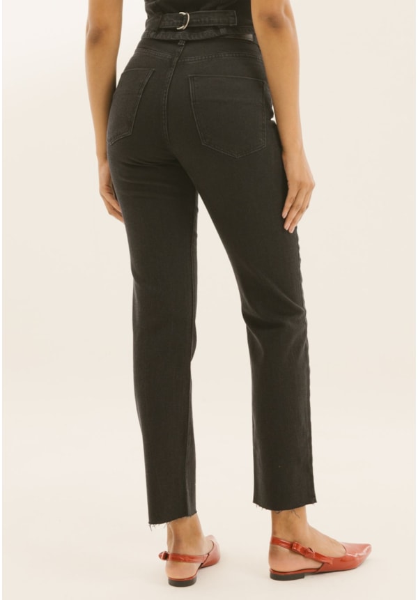 Calça de Sarja Feminina Perna Reta Preta Clássica Dialogo-6e65f150-e416-4927-a309-f77171be3b4a