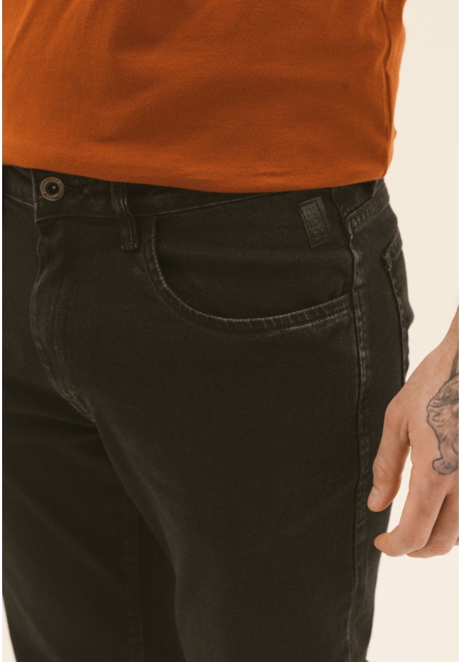 Calça de Sarja Masculina Slim Preta Estonada Dialogo-e8f24174-f77b-4e27-85f9-37462216a197