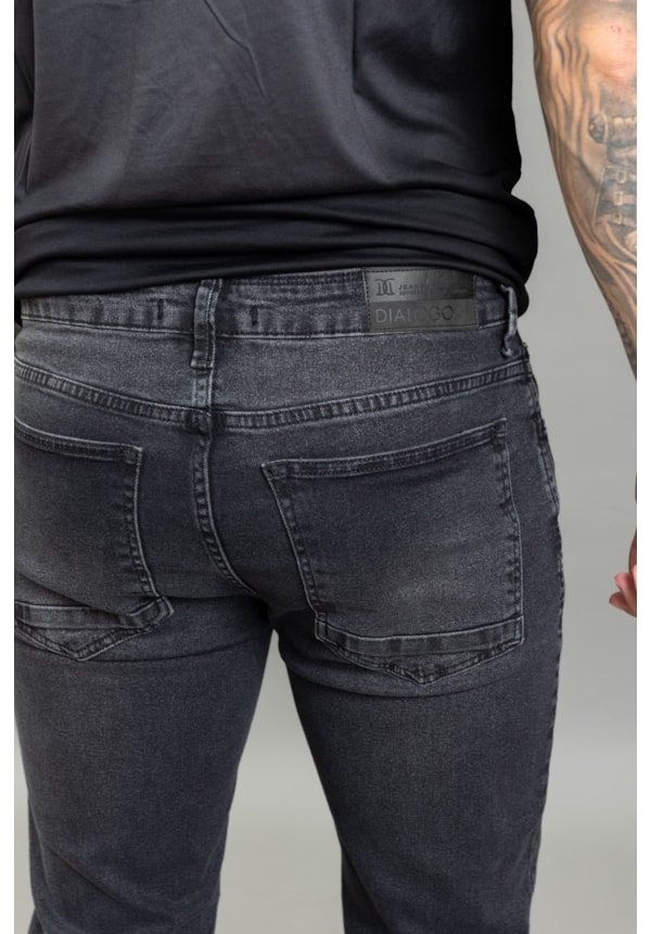 Calça Jeans Black Slim Casual Masculina Com Bolsos Dialogo-06663475-6ea8-4662-a7b0-2a37b818b78c