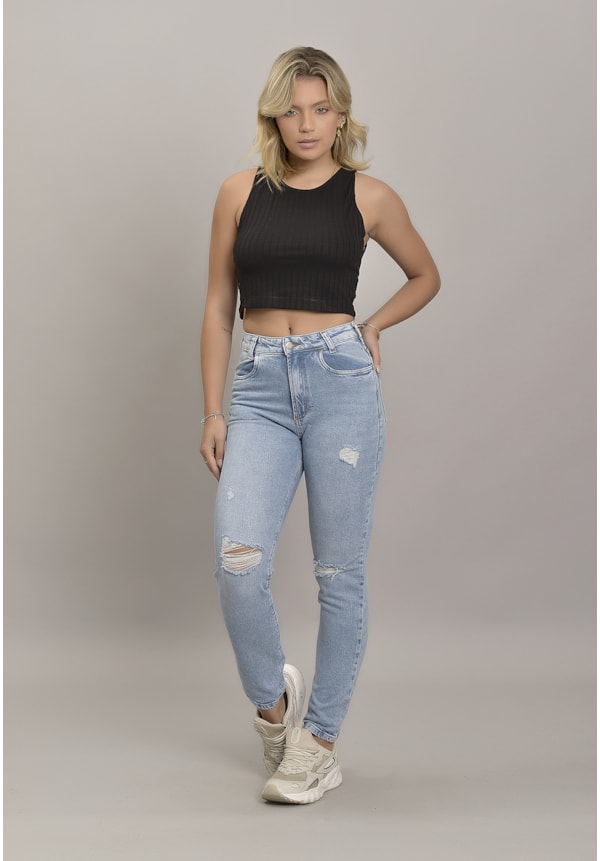 Calça Jeans Confort com rasgos Feminino Dialogo Jeans-18ffed4b-c715-48c7-8ab3-83c2b1383792