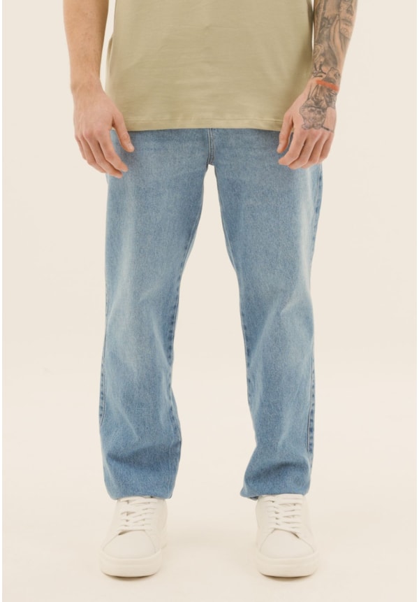 Calça Jeans Masculina Perna Reta com Lavagem Clara-7fc291d0-04d5-48ef-bdc1-a10f1aea82fe