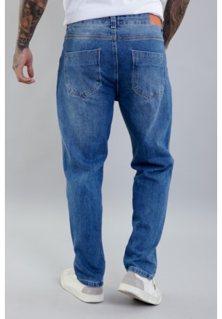 Calça Jeans Masculina Perna Reta com Lavagem Média