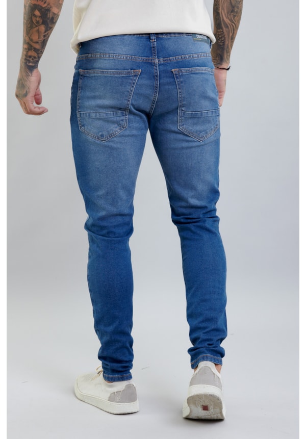 Calça Jeans Masculina Skinny com Recortes no Joelho Lavagem Média-6290f41f-1b3b-4bda-aac3-61346aec351c