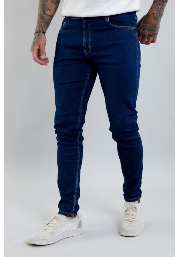 Calça Jeans Masculina Skinny Lavagem Escura com Bordado Dialogo Jeans-a3ae4b21-c2f8-4dec-9958-664719e04d9d