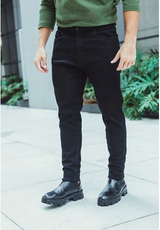 Calça Jeans Masculina Skinny na Cor Preta Básica