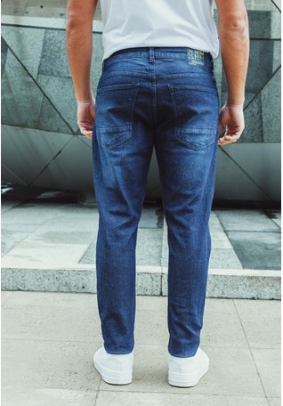 Calça Jeans Masculina Skinny Tradicional Azul Escuro