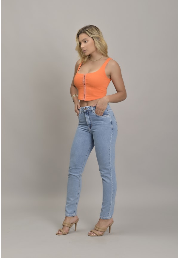 Calça Jeans Mom Feminino com Lavagem Clara Dialogo Jeans-3ef0b800-758b-4d4d-8a50-2eea5d3c1cec