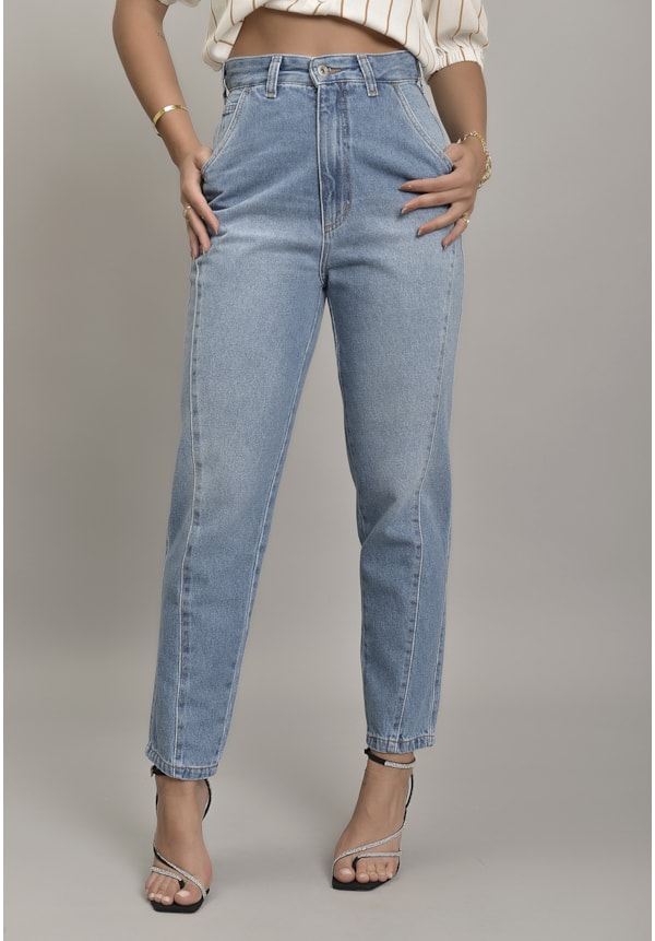 Calça Jeans Mom Feminino com Recorte e Elástico Dialogo Jeans-93c5d9a0-436b-4ca6-8c9f-1529a617147a