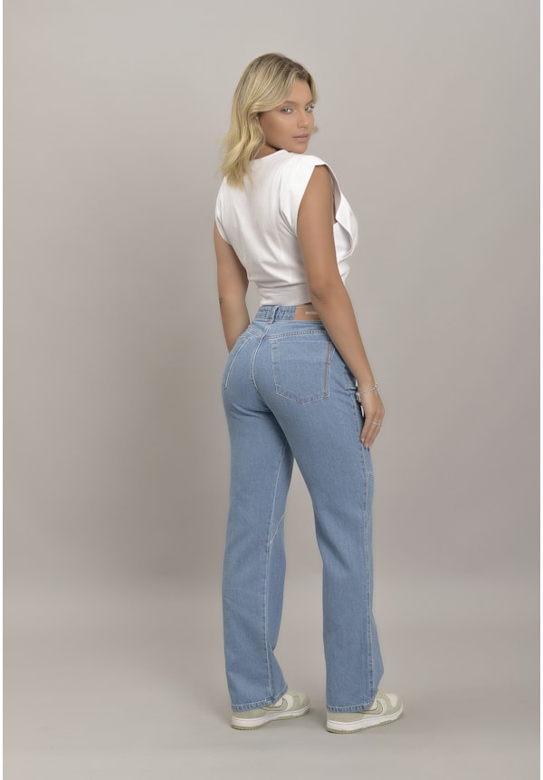 Calça Jeans Perna Reta Cintura Alta com Recortes Feminina Dialogo Jeans-90248cbb-03ba-4fe4-bda3-cfa1c5a68b3d