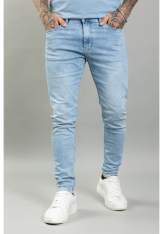 Calça Jeans Skinny Básica Lavagem Clara Masculina Dialogo