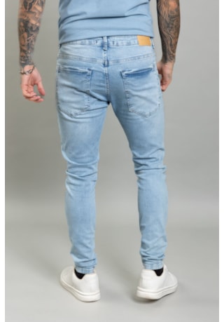 Calça Jeans Skinny Básica Lavagem Clara Masculina Dialogo