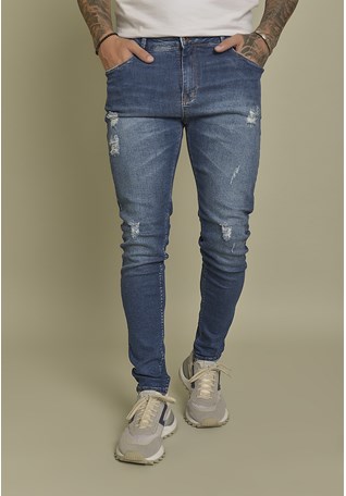 Calça Jeans Skinny Lavagem Tradicional Dialogo Jeans Masculino