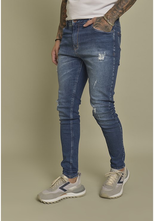 Calça Jeans Skinny Lavagem Tradicional Dialogo Jeans Masculino