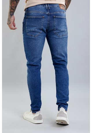 Calça Jeans Skinny Masculina com Lavagem Estonada  Dialogo jeans