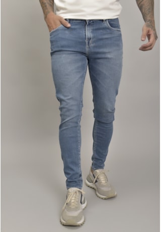 Calça Jeans Skinny Masculina com Lavagem Estonada Dialogo jeans