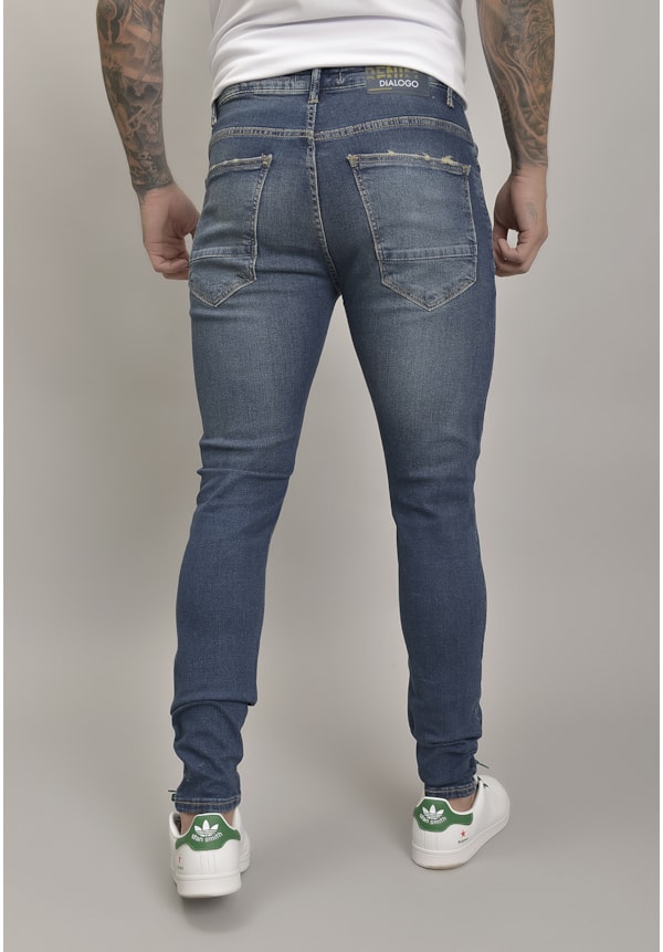 Calça Jeans Skinny Masculina com Lavagem Stone Dialogo jeans-414e3947-ea0d-4f08-b3ab-762565311a90