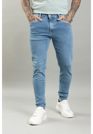 Calça Jeans Skinny Masculina Fecho Em Zíper e Botão Dialogo