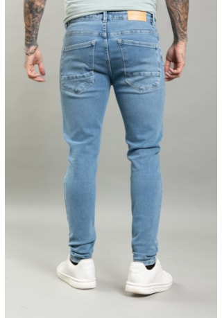 Calça Jeans Skinny Masculina Fecho Em Zíper e Botão Dialogo