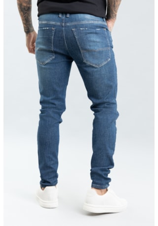 Calça Jeans Skinny Masculina Vintage com Puídos Dialogo