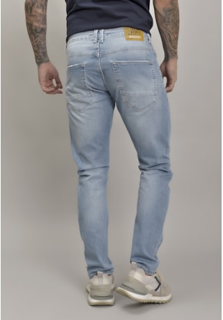 Calça Jeans Slim Arqueada Masculina Lavagem Clara Dialogo jeans