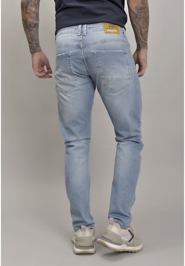 Calça Jeans Slim Arqueada Masculina Lavagem Clara Dialogo jeans-c4d03e17-0d6f-42bf-961c-55473c39767b