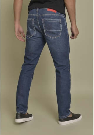 Calça Jeans Slim Fit com Lavagem Escura Dialogo jeans Masculino