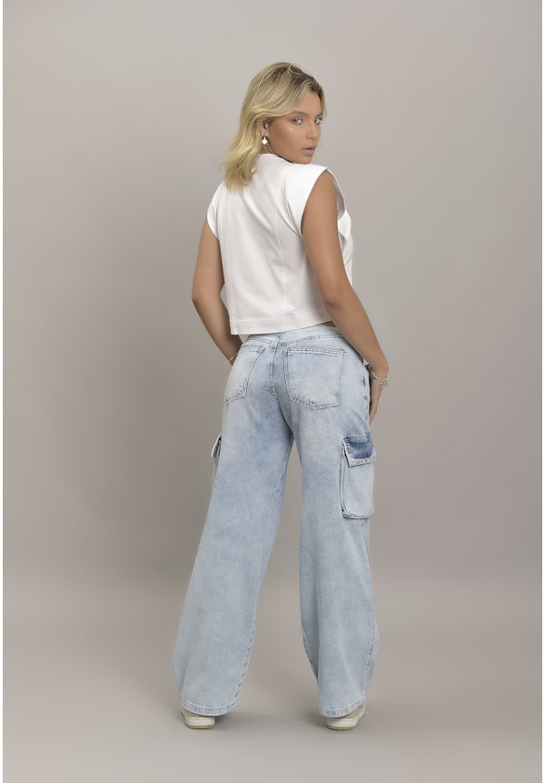 Calça Jeans Wide Leg Cargo Cintura Baixa Feminina Dialogo Jeans-ced71d23-f859-481f-8337-7f0d299556b2