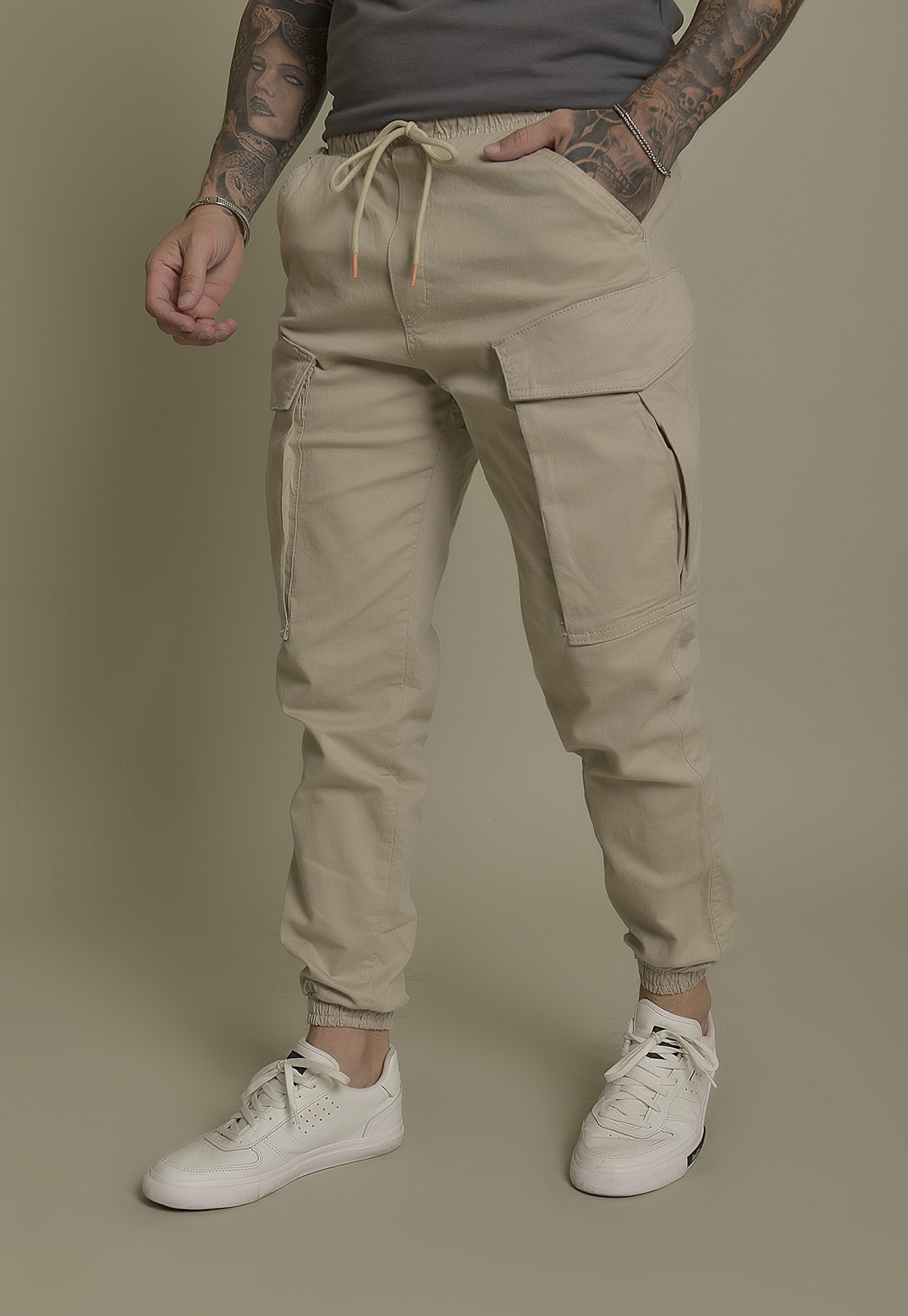 Calça sarja hot sale jogger masculina