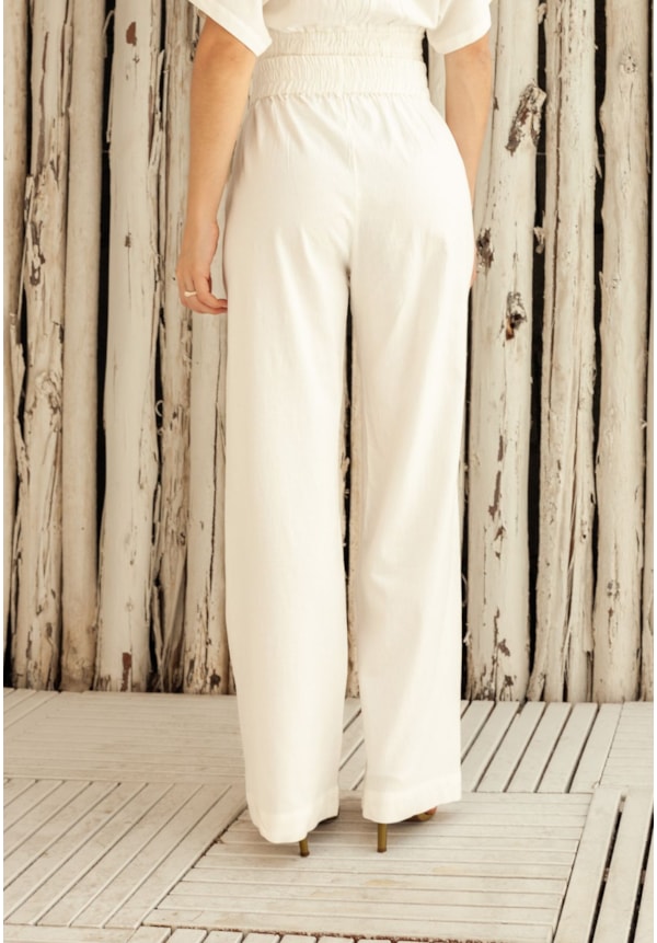 Calça Pantalona em Linho Feminina na Cor Off-White Dialogo Jeans-3f44b150-337e-4934-b032-a68eadd5b54a