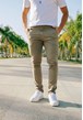 Calça Sarja Skinny Dialogo Jeans Color Sport Fino Caqui Masculino