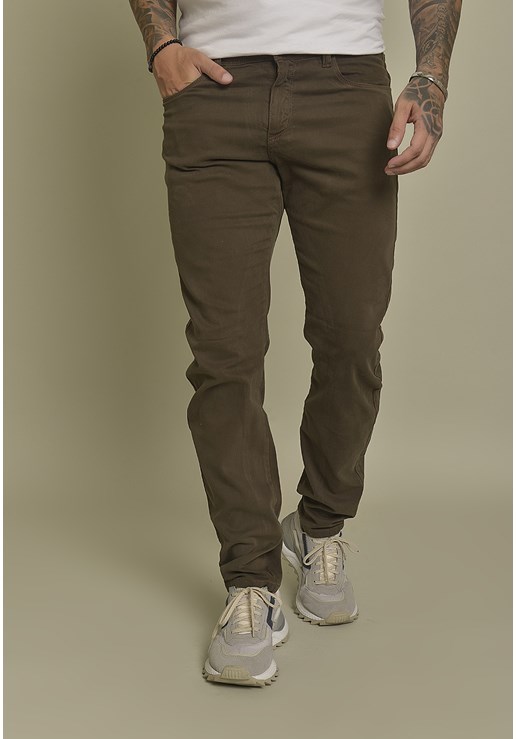Calça Sarja Slim Fit Dialogo Jeans Color Casual Verde Masculino - GET  FASHION