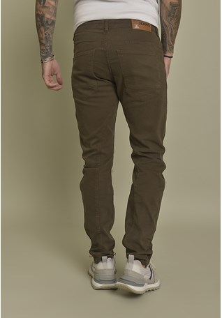 Calça Sarja Slim Fit Dialogo Jeans Color Casual Verde Masculino