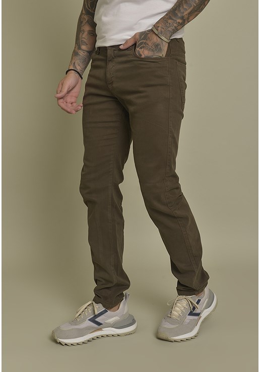Calça Sarja Slim Fit Dialogo Jeans Color Casual Verde Masculino - GET  FASHION