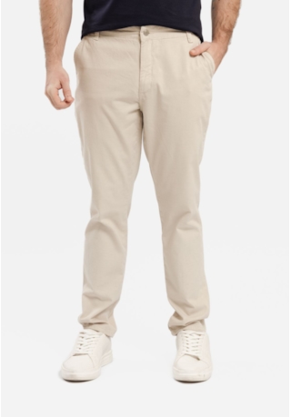 Calça Sport Fino Masculina Color Com Linho na Cor Areia Dialogo