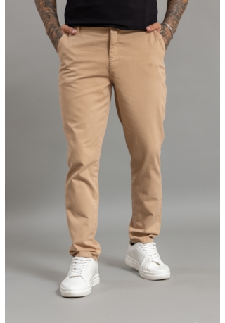 Calça Sport Fino Masculina Color Com Linho na Cor Bege Dialogo